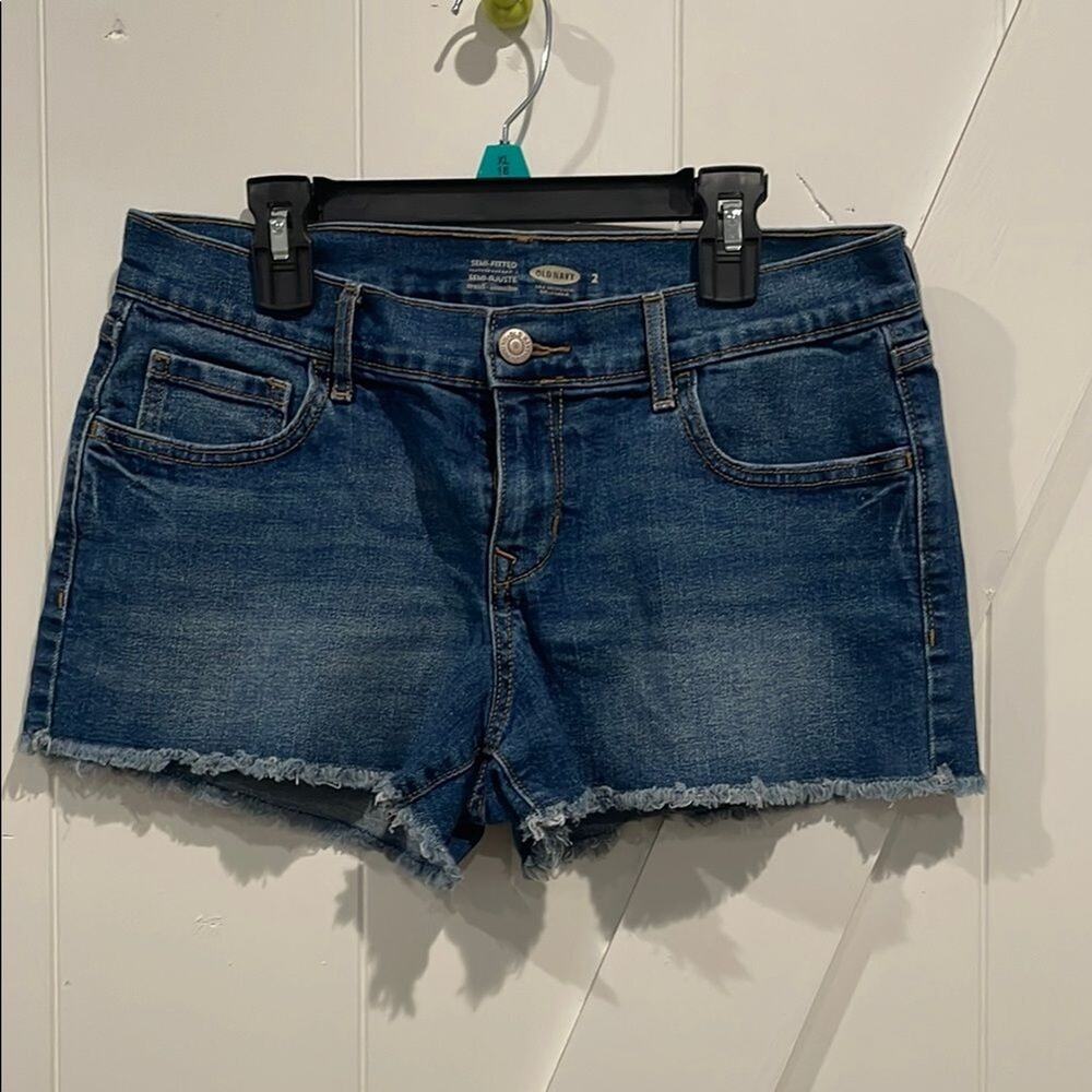 Old Navy Women’s Denim Blue Jean Shorts Size 2 Frayed Hem Casual